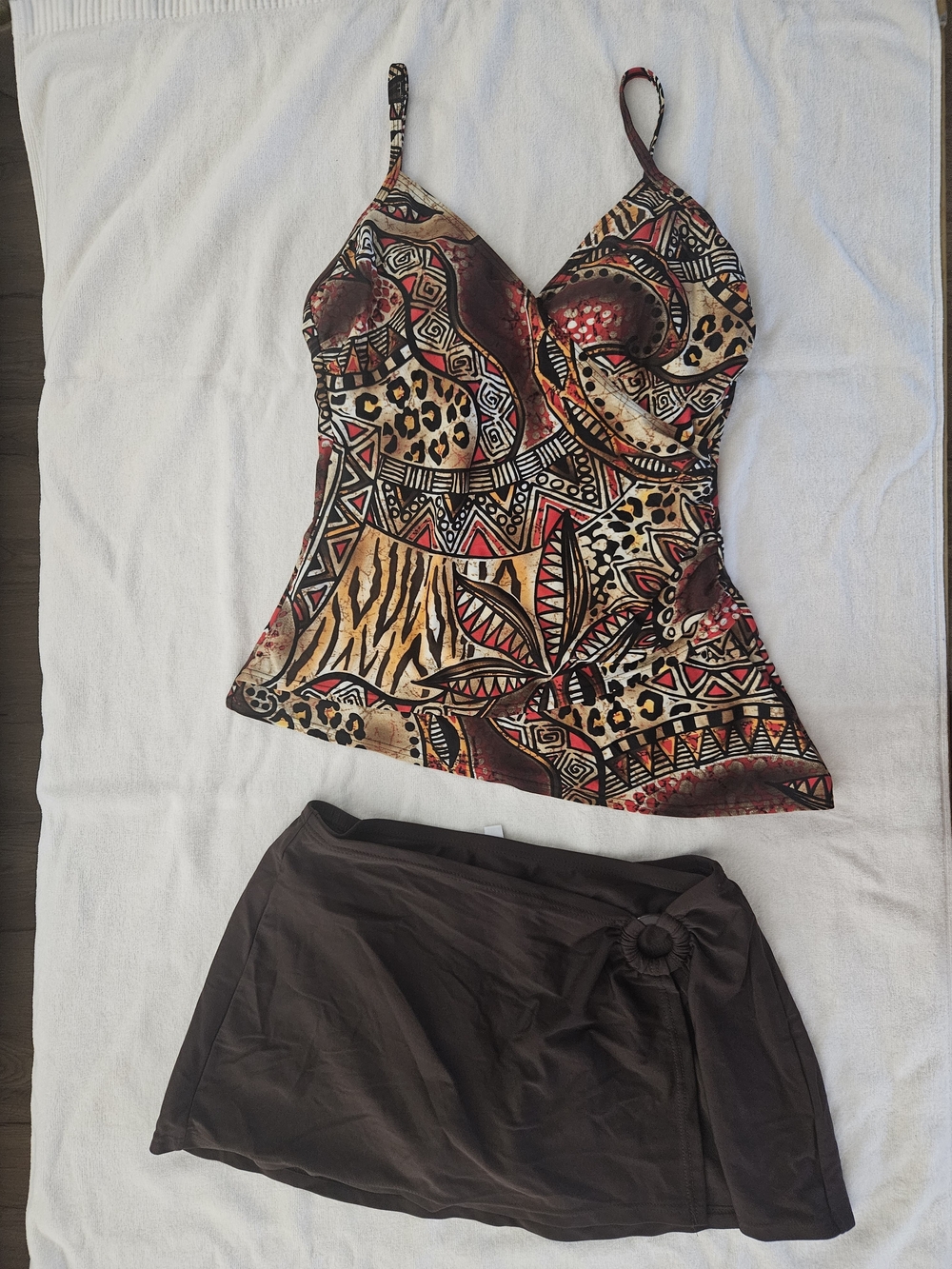 Christina Abstract Tropical Tankini Top & Ocean Dream Swim Skirt Set 8